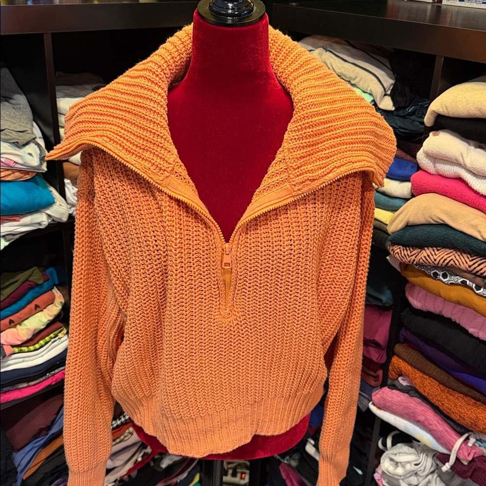#424 American Eagle Outfitters Orange Chunky Knit Sweater xl
